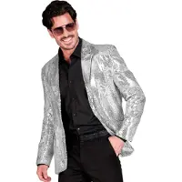 Widmann Pailletten Colbert Showmaster Silver Shine Man