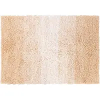 Casa Pura Wave Baddeken - Antislip & Sneldrogend - Baddeken - Badmat - Douchemat - Beige/Wit - 50 x 80 cm