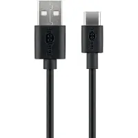 Goobay USB-C - USB-A kabel | compact | USB2.0 | 15W | zwart | 3 meter