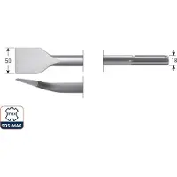 Rotec SDS-MAX Tegelbeitel gebogen 50x300mm - 2151025 - 215.1025