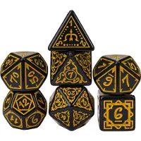 HOT Games Dobbelst.Set Druide Zwart/Geel(Let op! Per Stuk!)