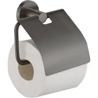 Plieger Vigo Closetrolhouder - Toiletrolhouder Met Klep – 10 jaar garantie – Geborsteld Gunmetal