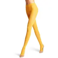 Falke Pure Matt eenkleurig materiaal ondoorzichtig 50 DEN panty dames geel - maat S-M