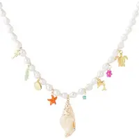 Yehwang Strandbedels ketting- wit