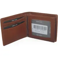 Oi cognac bruine luxe lederen kleine heren portemonnee / compacte billfold / klein leren beursje / RFID SAFE / cognac kleurig leer / 101Cognac CRUNCH