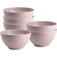 PlasticForte Soepkommen - 6x - D15 x H8 cm - oud roze - kunststof - onbreekbaar - servies
