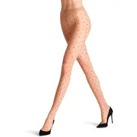 Falke Panty met stippenprint in 15 denier powder