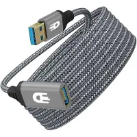 Drivv. Premium USB Verlengkabel 3.0 - Mannelijk naar Vrouwelijk - USB Data Kabel - Snelle Overdracht - 5Gbps - Nylon - 3 Meter - Grijs