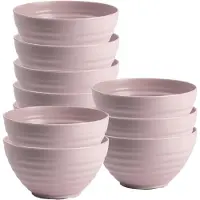 PlasticForte Soepkommen - 10x - D15 x H8 cm - oud roze - kunststof - onbreekbaar - servies