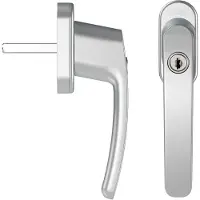 Axa Veiligheids raamsluiting - Oval Roma - Draai-kiep raamkruk - met Cilinder SKG2 - 4 standen - 45° - 40 mm - Afsluitbaar - Aluminium