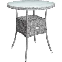 Casaria Polyrotan Balkontafel Grijs Ø60cm