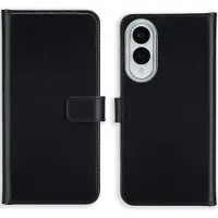 Selencia Echt Leren Bookcase voor de Samsung Galaxy S25 Edge - Zwart