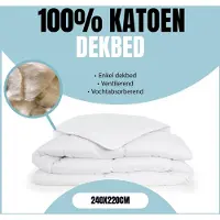 Eleganzzz 100% Katoen Enkel Dekbed - Winterdekbed - All Year Dekbed Enkel - 500gr/m2 - Dekbed 100% Katoen - Enkel Dekbed 240x220 - Lits Jumeaux Extra Lang - Dekbedden