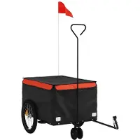vidaXL Fietstrailer 30 kg ijzer zwart en oranje