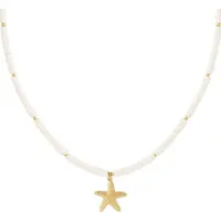 Yehwang Grote zeester ketting- wit goudkleur