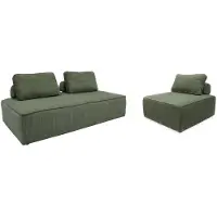 Sweeek Set van fauteuils voor modulaire bank 3 zitplaatsen corduroy Groen