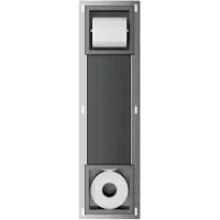 Guido Gusto Inbouw toiletrolhouder-reserverolhouder gun metal zonder klep
