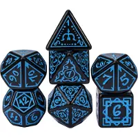 HOT Games Dobbelstenen Set - Druid Blue (7-delig)