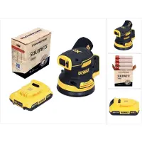 DeWalt DCW 210 N accu excenterschuurmachine 18 V 125 mm borstelloos + 1x oplaadbare accu 2.0 Ah + 1x Toolbrothers SPIDER schuurnetset - zonder lader