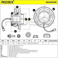 RIDEX 654W0128 Wiellagerset