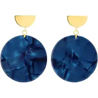 Fräulein Wunder Oorbellen 'Amal' donkerblauw / goud