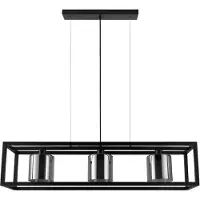 Eglo Hanglamp Brisling staal zwart /glas gestoomd zwart-transparant |