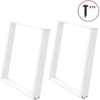 vidaXL Eettafelpoten 2 st U-vormig 90x(72-73) cm staal wit