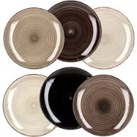 MamboCat Set van 6 platte borden grijs 27cm