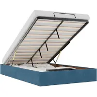 vidaXL Bedframe zonder matras 120x190 cm fluweel donkerblauw