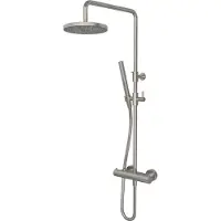 Hotbath Regendoucheset get together buddy opbouw thermostatisch geborsteld nikkel