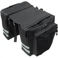 Somstyle Dubbele Fietstas - 31.5 x 31.5 x 16 CM - Bagagedragertas - Fietstassen Waterdicht - Tas met Reflectoren - Zwart
