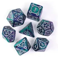 HOT Games dobbelstenen set jumbo kasteel groen-paars 7 stuks Dungeons and Dragons.