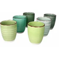 MamboCat Set van 6 koffiemokken zonder handvat Groen