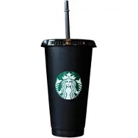 Starbucks Beker - Zwarte Drinkbeker - Matte Black - Met Rietje en Deksel - Herbruikbaar- ijskoffie beker - Milkshake beker - Tumbler - Cup - Limited Edition 2025