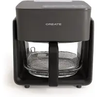 Create - Olievrije friteuse van 4,2 L met stoomfunctie - Zwart - AIR FRYER CRYSTAL