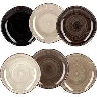 MamboCat Set van 6 taart dessertborden Grijs 19,5cm