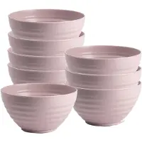PlasticForte Soepkommen - 8x - D15 x H8 cm - oud roze - kunststof - onbreekbaar - servies