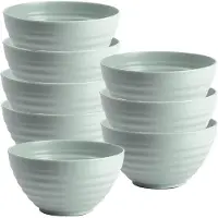 PlasticForte Soepkommen - 8x - D15 x H8 cm - groen - kunststof - onbreekbaar - servies