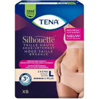 Tena Silhouette Plus Creme - Hoge Taille Large - 6 pakken van 8 stuks