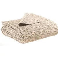 Vivaraise Dekent plaid Tana in 100% katoen - Crème - 140 x 200 cm