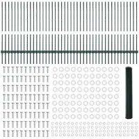 vidaXL zeshoekig gaasgek met palen 100 x 1 m PVC-Coated Staal Groen
