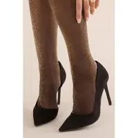 Gabriella Glitter Panty Dames - 20 Denier - Zwart / Goud - Maat: M - Model: Lurex