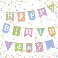Ambiente - Lunch servetten - Birthday Garland Blue