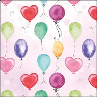 Ambiente Lunch servetten - Flying balloons pink
