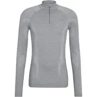 Falke Wool-Tech Zip Neck sneldrogend wol functioneel functioneel shirt met lange mouwen heren grijs - maat M