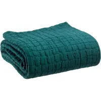 Vivaraise - Bedsprei stonewash Swami Petrole 180 x 260
