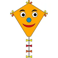 HQ eenlijnskindervlieger Eddy Happy Face 45 x 50 cm oranje