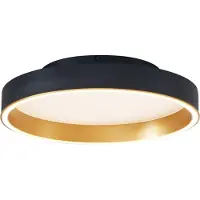 QAZQA Design plafondlamp zwart met goud 40cm incl. LED 3-way switch - Ingo