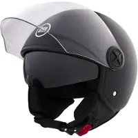 BHR 840 - Dual Shield - Vespa Helm - Mat Zwart - Maat L - Hypoallergeen - Dubbel Vizier - Motor, Snorfiets en Bromfietshelm