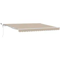 vidaXL Uitschuifbare luifel Beige 400 × 350 cm Polyester
